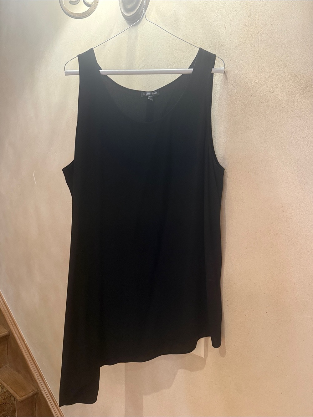Eileen Fisher Black Asymmetric Sleeveless Tank